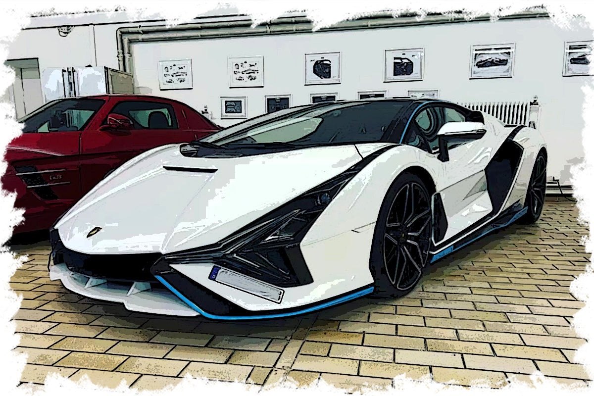 Make Up Co., Ltd / Eidolon 1:43 Lamborghini Sian FKP 37 2019 in White with Carbon Accents