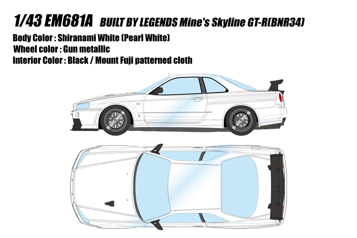 Make Up Co., Ltd / Eidolon 1:43 Nissan Skyline GT-R (BNR34) BUILT BY LEGENDS Mine's