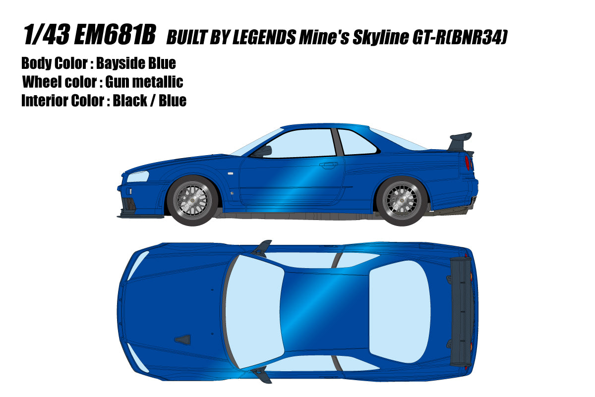 Make Up Co., Ltd / Eidolon 1:43 Nissan Skyline GT-R (BNR34) BUILT BY LEGENDS Mine's
