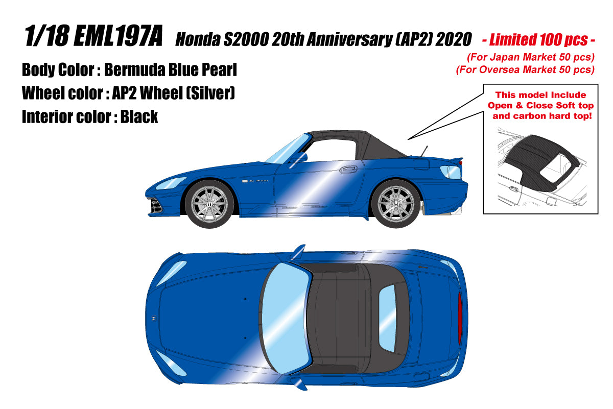 Make Up Co., Ltd / Eidolon 1:18 Honda S2000 (AP2) 20th Anniversary Edition