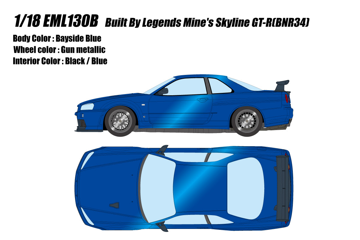 Make Up Co., Ltd / Eidolon 1:18 Nissan Skyline GT-R (BNR34) BUILT BY LEGENDS Mine's