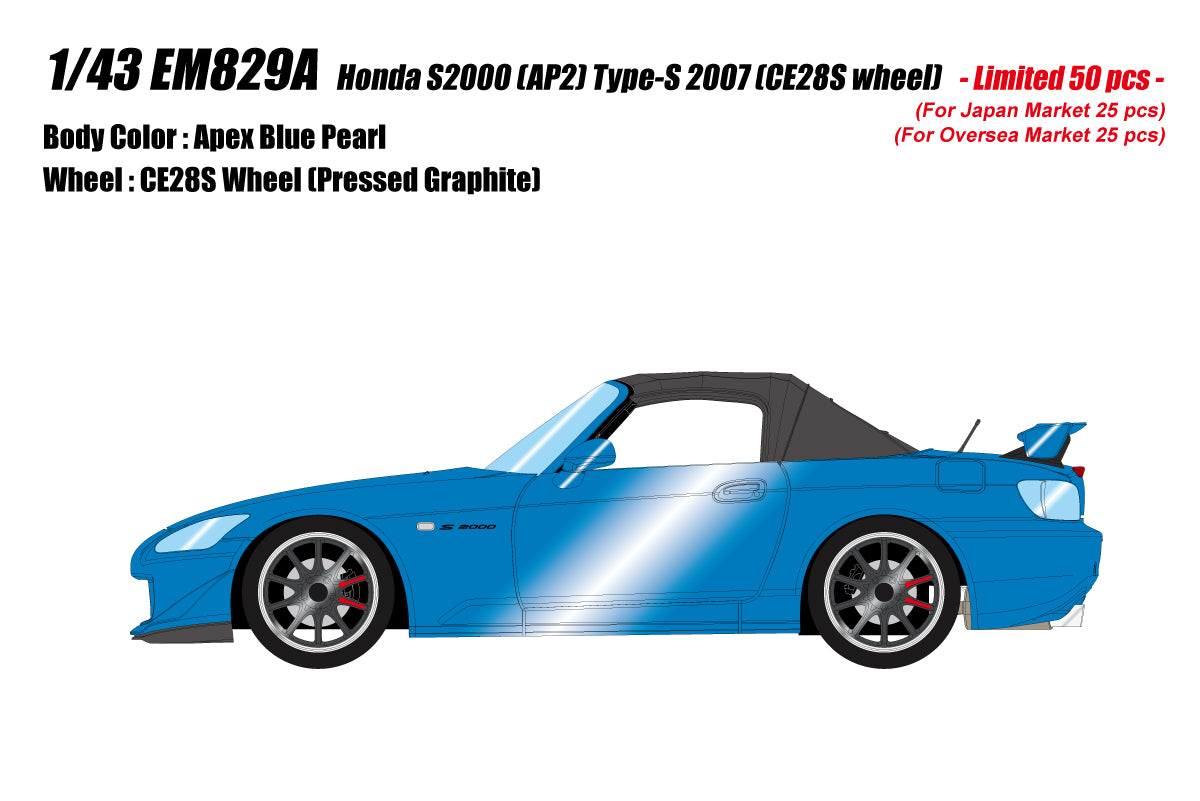 *PREORDER* Make Up Co., Ltd / Eidolon 1:43 Honda S2000 (AP2) Type-S 2007 with CE28S Wheels