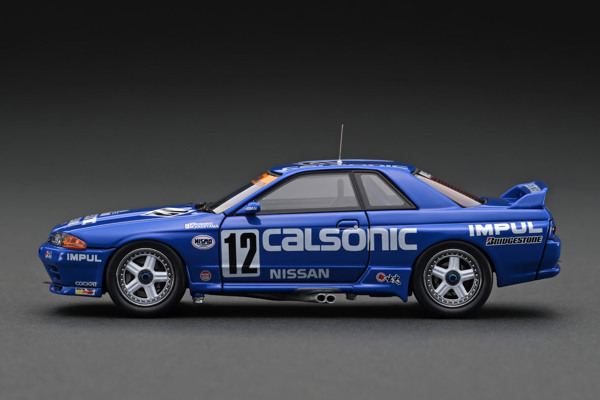 Ignition Model 1:43 Nissan Skyline GT-R (BNR32) (#12) Calsonic 1992 JTC with Mr. Hoshino Figure