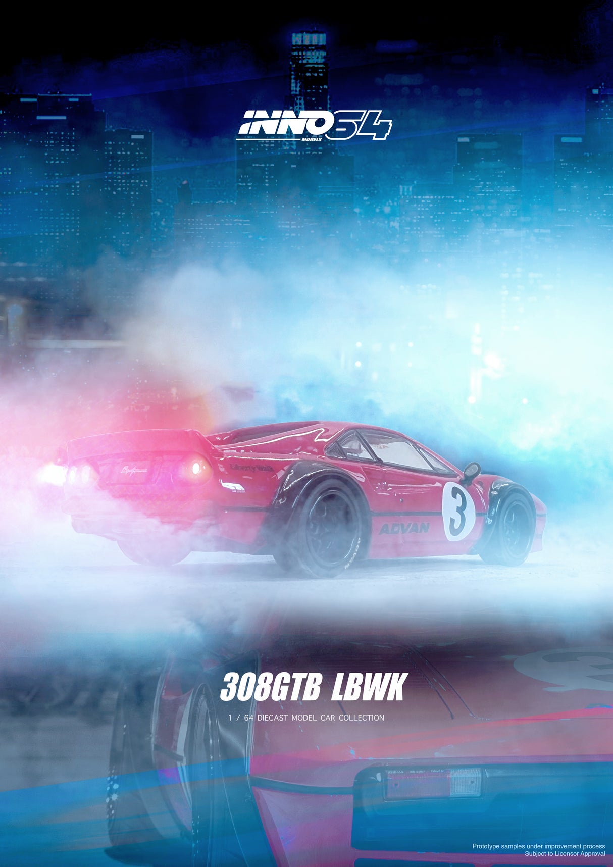 INNO64 1/64 Ferrari 308 GTB Liberty Walk in Red