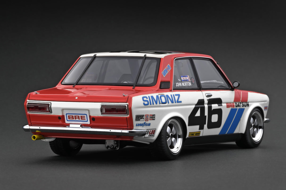 Ignition Model 1:18 Datsun Bluebird (510) #46 in Red / White