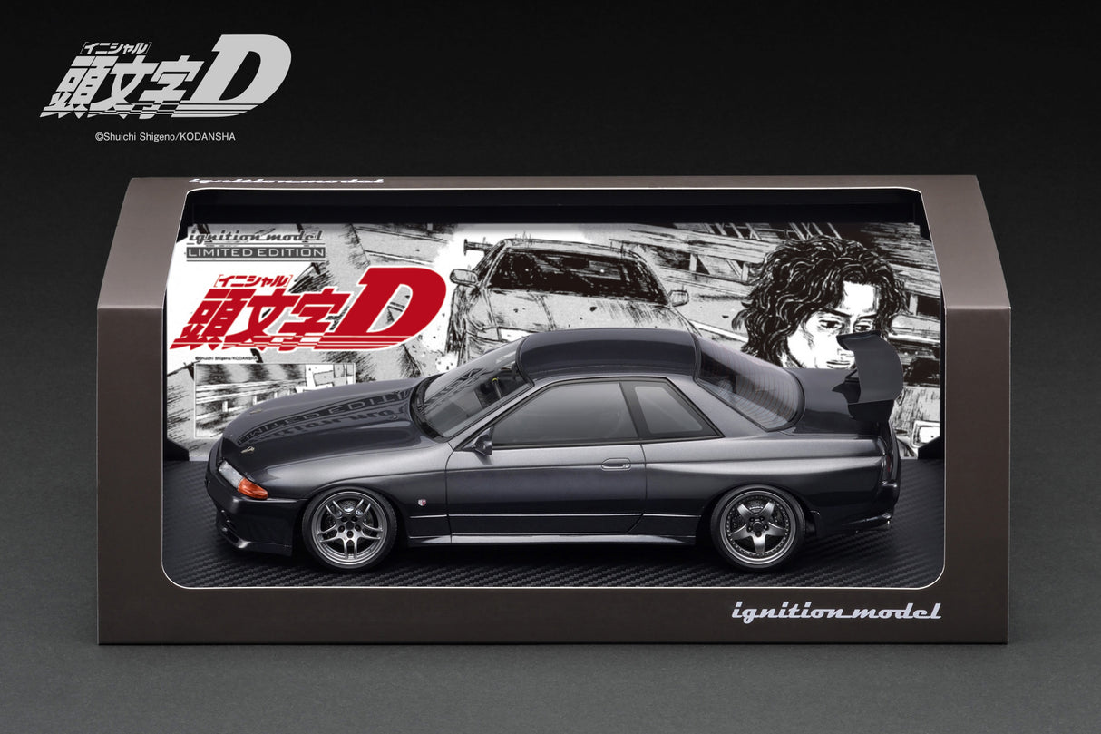 Ignition Model 1:18 INITIAL D Nissan Skyline GT-R V-SpecII (BNR32) in Gun Gray Metallic