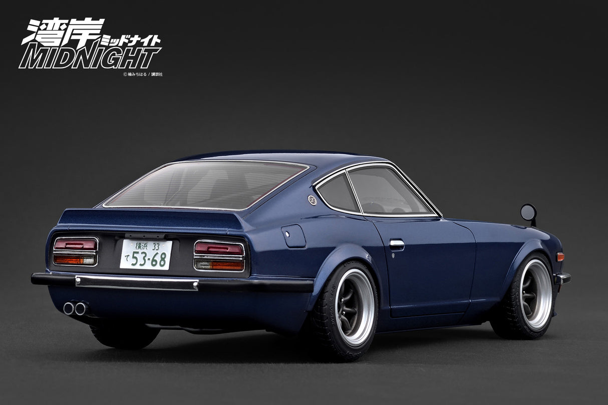 Ignition Model 1:18 Nissan Fairlady Z (S30) Blue 湾岸MIDNIGHT Devil's Z with Mr. Akio Asakura Figure