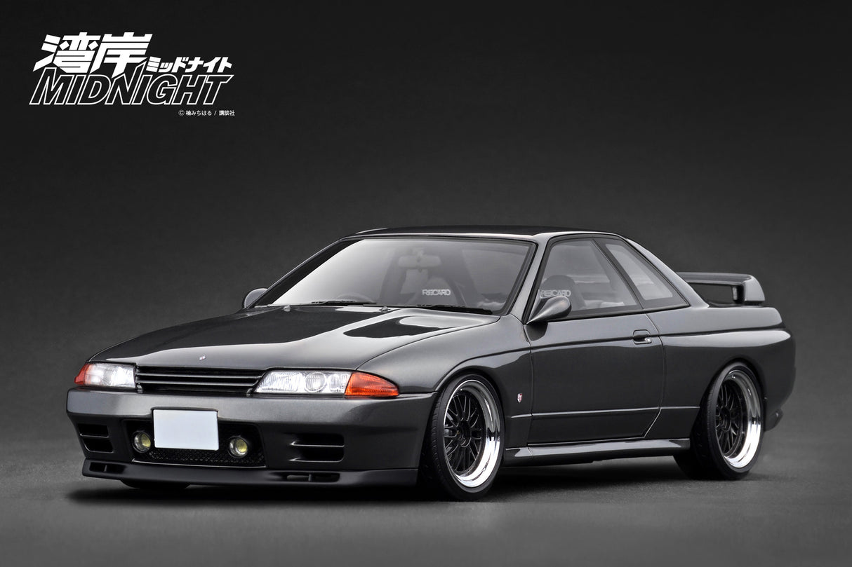 Ignition Model 1:18 Nissan Skyline GT-R (R32) Gun Metallic 湾岸MIDNIGHT Reina's R with Ms. Reina Akikawa Figure
