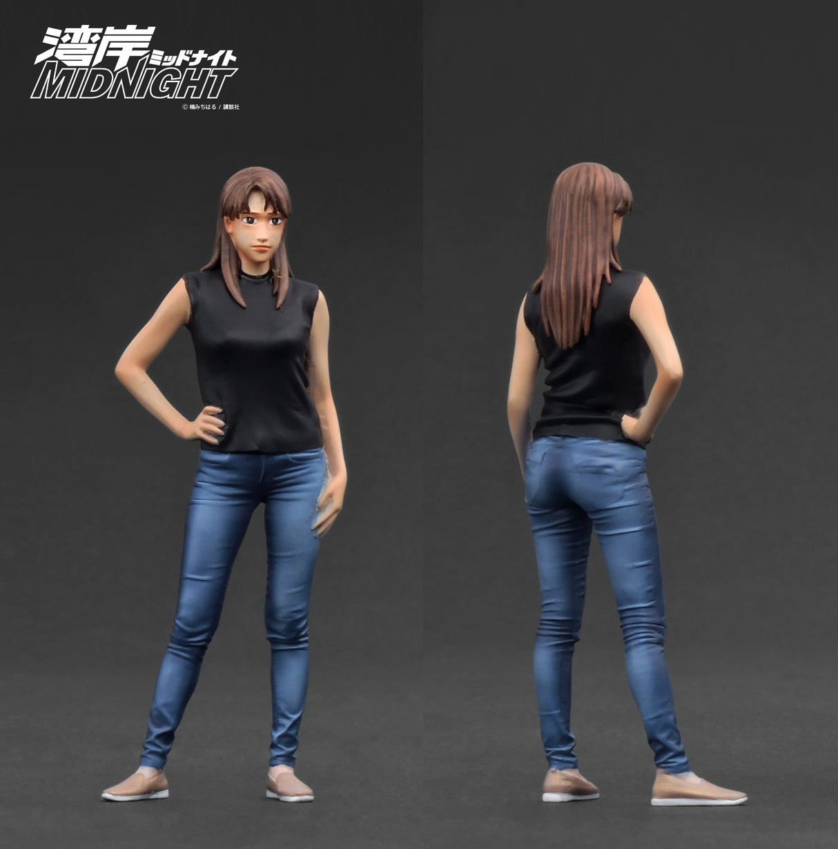 Ignition Model 1:18 Nissan Skyline GT-R (R32) Gun Metallic 湾岸MIDNIGHT Reina's R with Ms. Reina Akikawa Figure