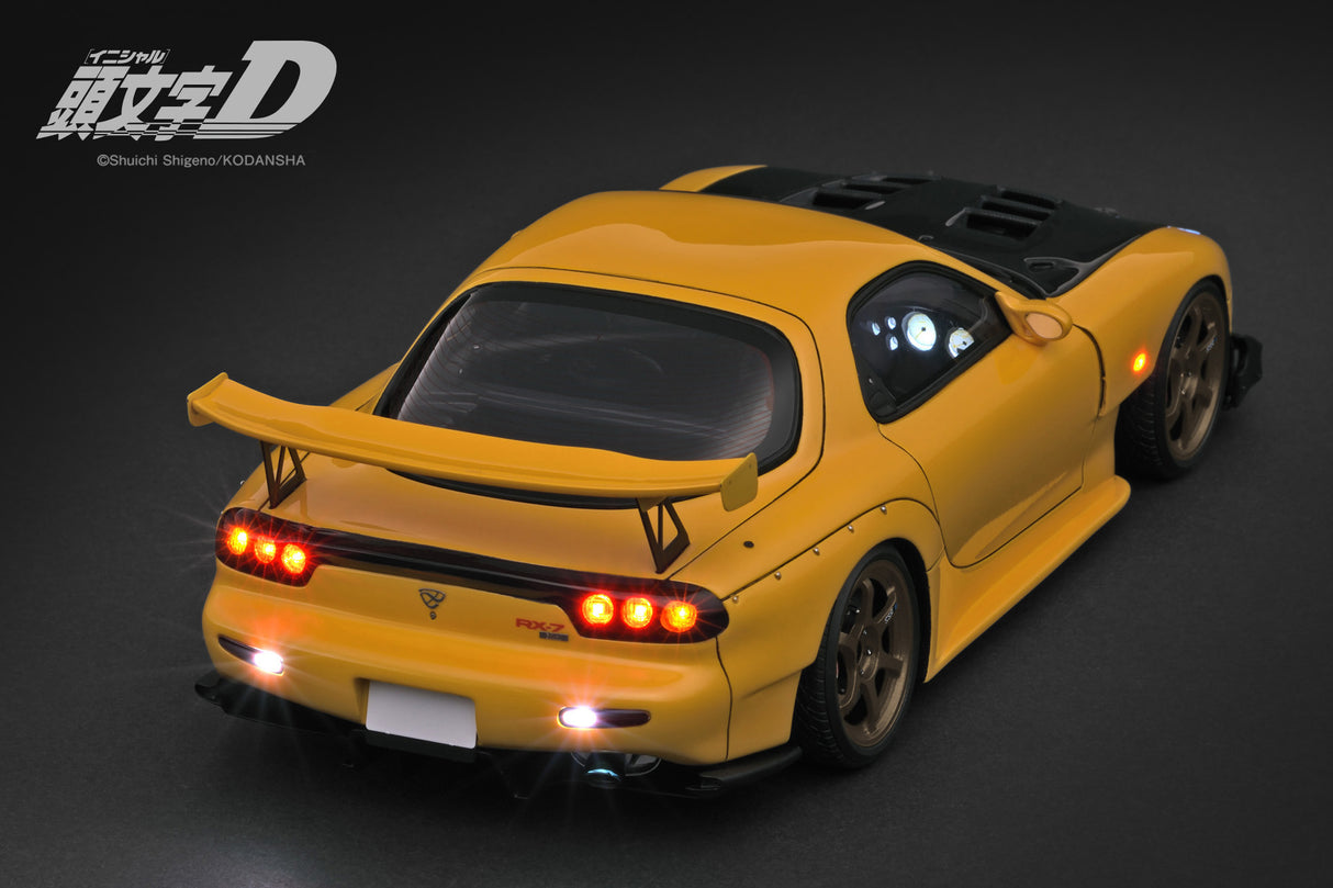 Ignition Model 1:18 Mazda RX-7 (FD3S) INITIAL D in Yellow with LED Lights