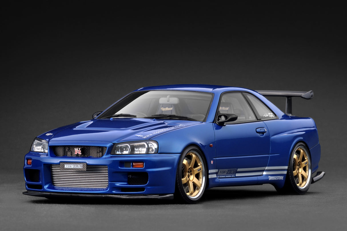 Ignition Model 1:18 Nissan Skyline 34GT-R (R34) TOP SECRET in Blue