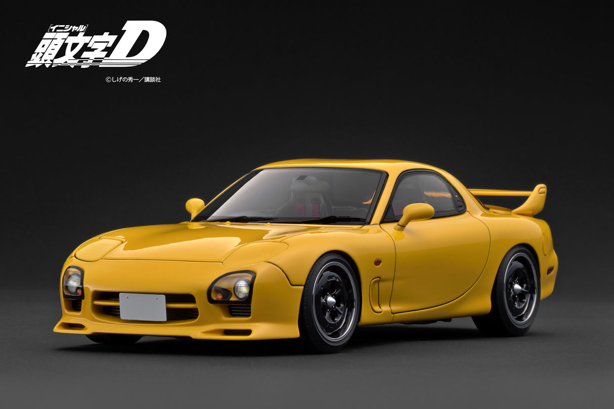 *PREORDER* Ignition Model 1:18 Initial D Mazda RX-7 Mazda Speed A-spec (FD3S) in Yellow with Mr. Keisuke Takahashi