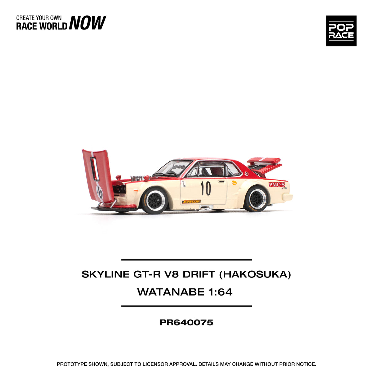 Pop Race 1:64 Nissan Skyline GT-R V8 Drift (Hakosuka) with Watanabe
