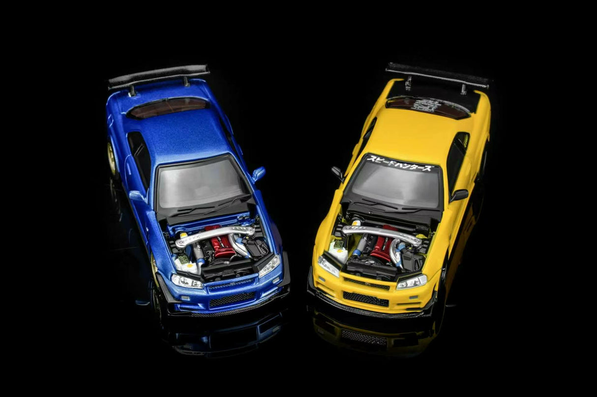 *PREORDER* MotorHelix 1:64 Nissan Skyline GT-R (R34) Customized Version in Bayside Blue