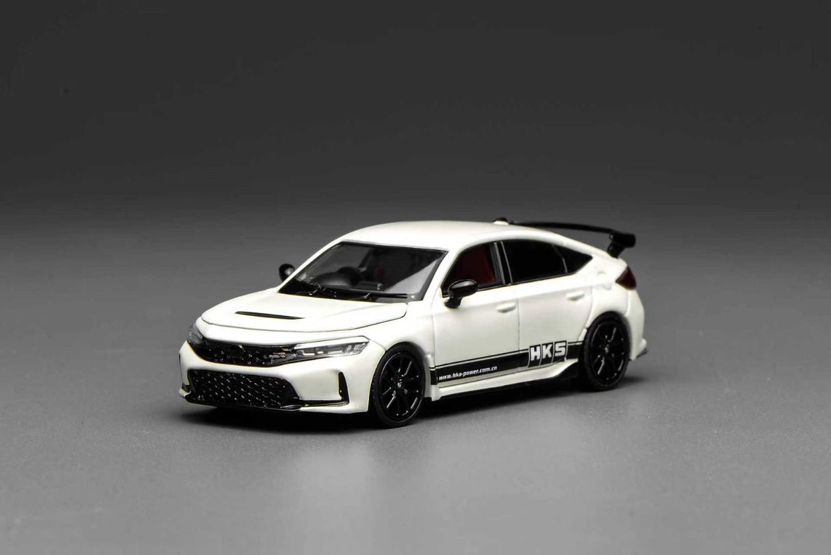 MotorHelix 1:64 Honda Civic Type-R (FL5) HKS Livery – Championship White