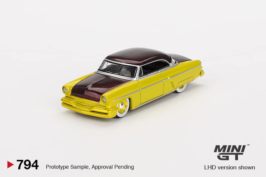 MINI GT 1:64 Lincoln Capri Custom Hot Rod 1954 in Lime Yellow