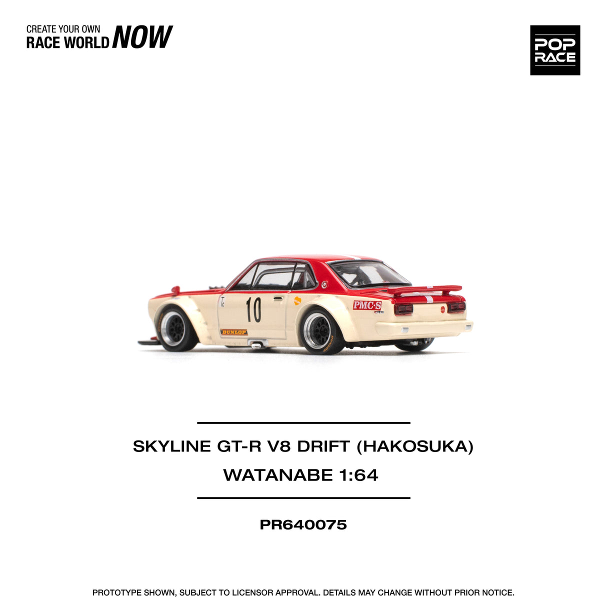 Pop Race 1:64 Nissan Skyline GT-R V8 Drift (Hakosuka) with Watanabe