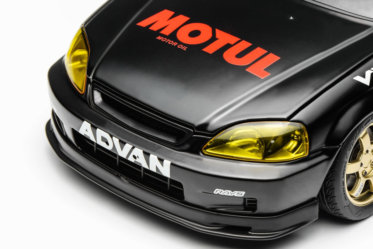 MotorHelix 1:18 Honda Civic Type-R (EK9) No Good Racing Edition in Black