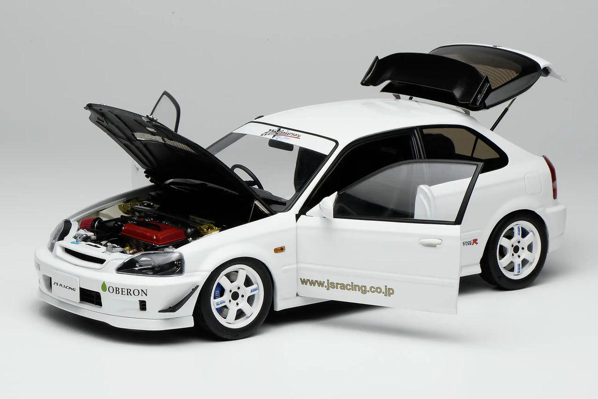 MotorHelix 1/18 Honda Civic Type-R (EK9) J's Racing in White