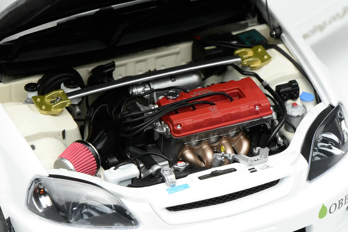 MotorHelix 1/18 Honda Civic Type-R (EK9) J's Racing in White