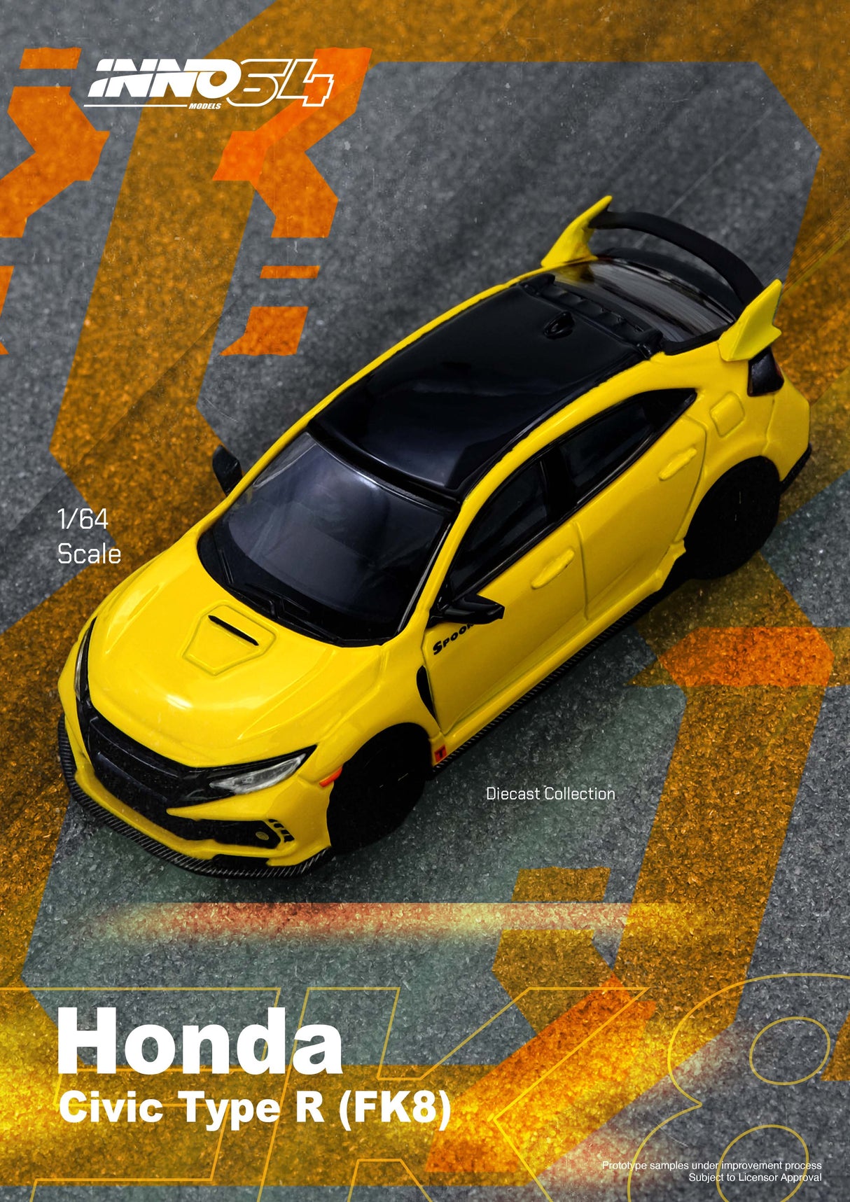 INNO64 1:64 Honda Civic Type- R (Fk8) in Yellow