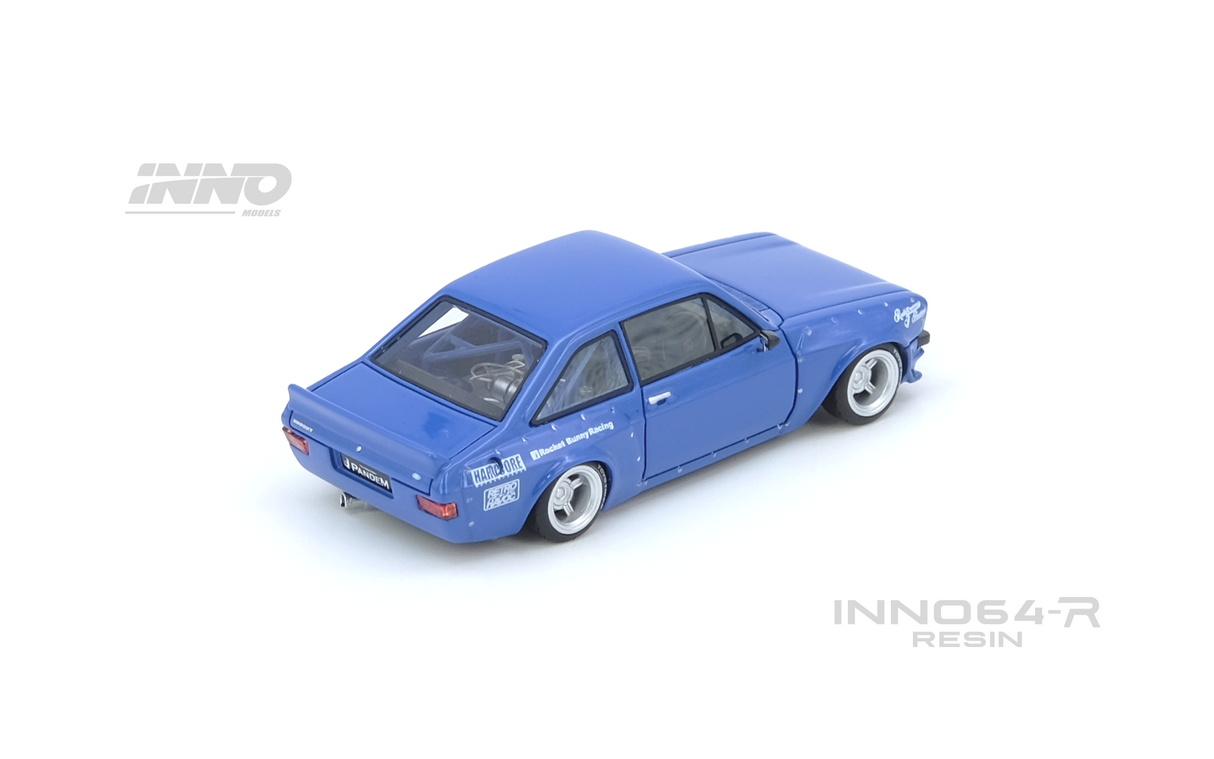 INNO64 1:64 Ford Escort MK2 PANDEM "EMOTION" RETRO HAVOC in Blue