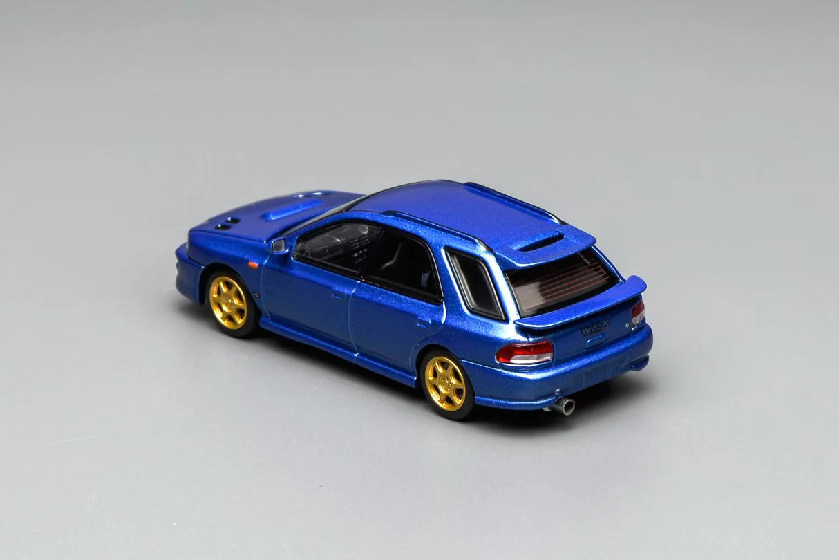 MotorHelix 1:64 Subaru Impreza Wagon WRX STi Ver. VI Customized in World Rally Blue Mica
