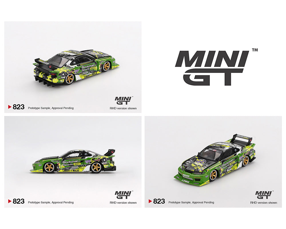MINI GT 1:64 Nissan Silvia (S15) LB-Super Silhouette #555 V2 2024 Formula Drift Japan in Green