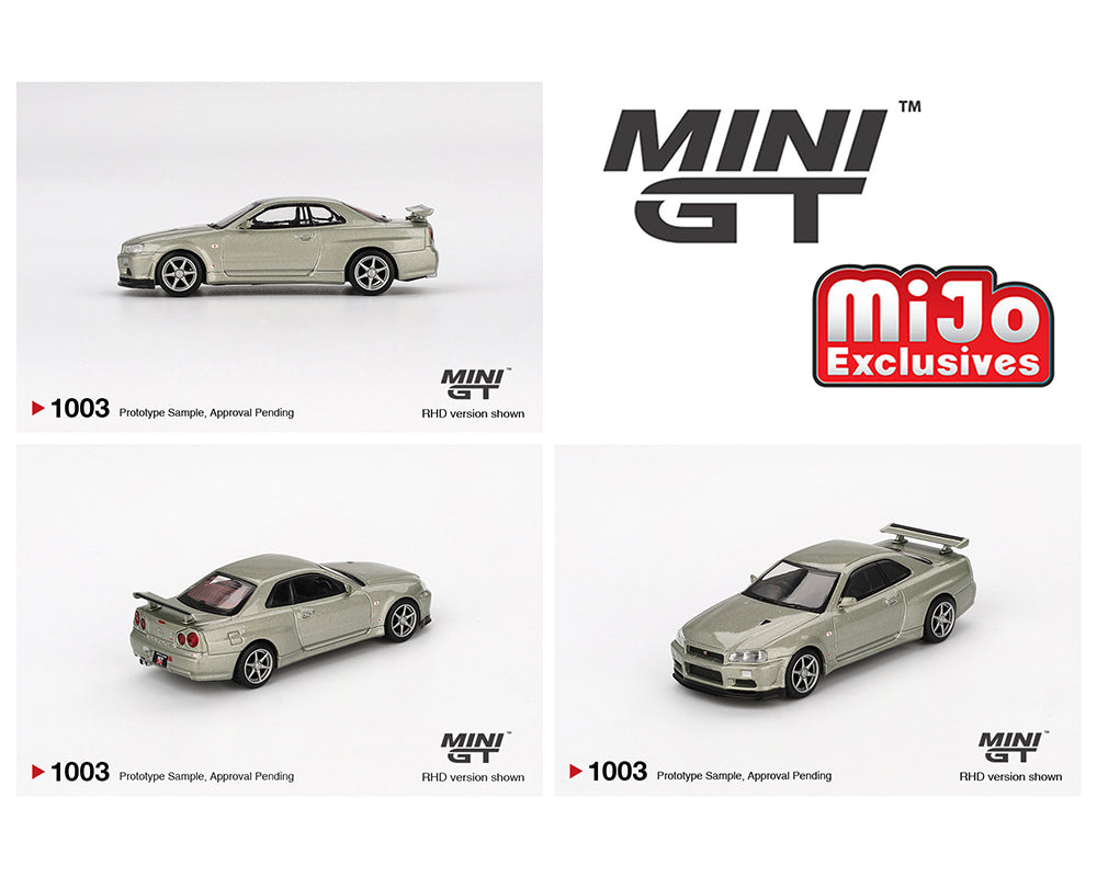 *PREORDER* MINI GT 1:64 Nissan Skyline GT-R (R34) V-Spec II Nür in Millennium Jade