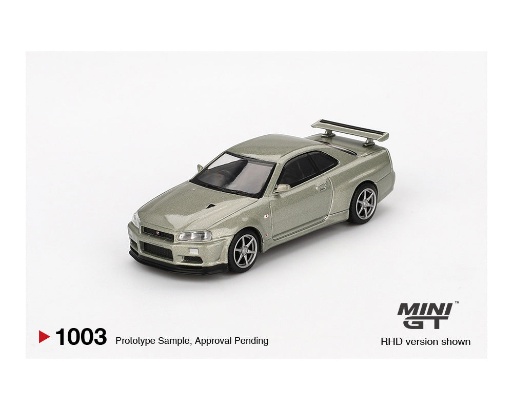 *PREORDER* MINI GT 1:64 Nissan Skyline GT-R (R34) V-Spec II Nür in Millennium Jade