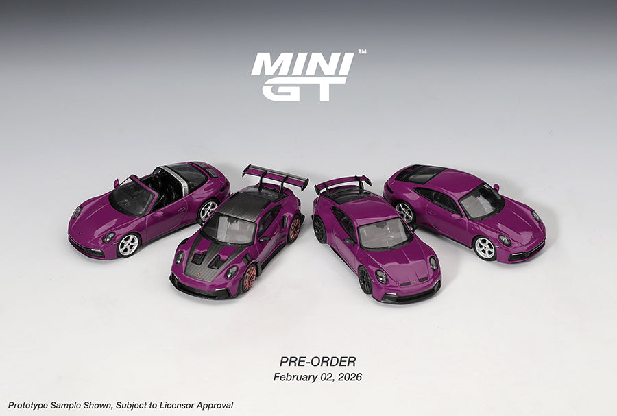 *PREORDER* MINIGT 1:64 Porsche 911 (992.1) Rubystone Red Special Edition Box Set