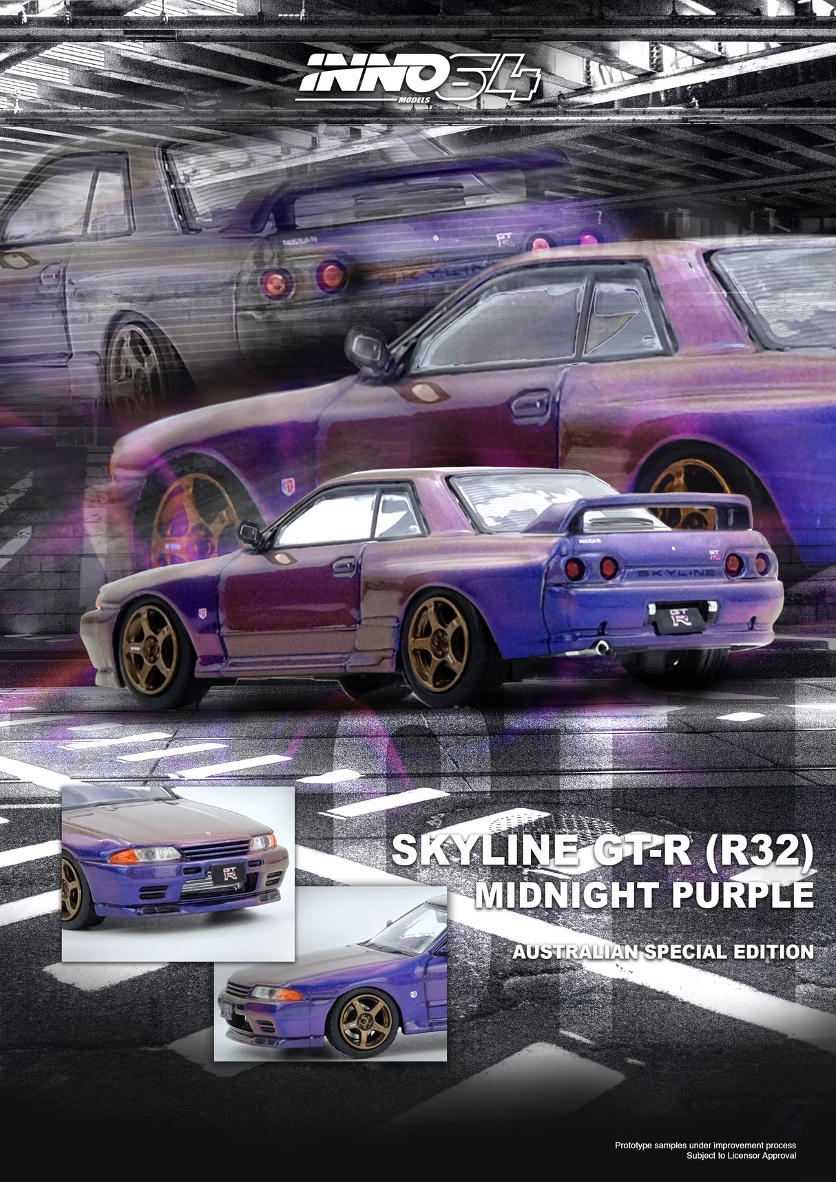 INNO64 1:64 SKYLINE GT-R (R32) Midnight Purple Australia Special Edition Limited Edition