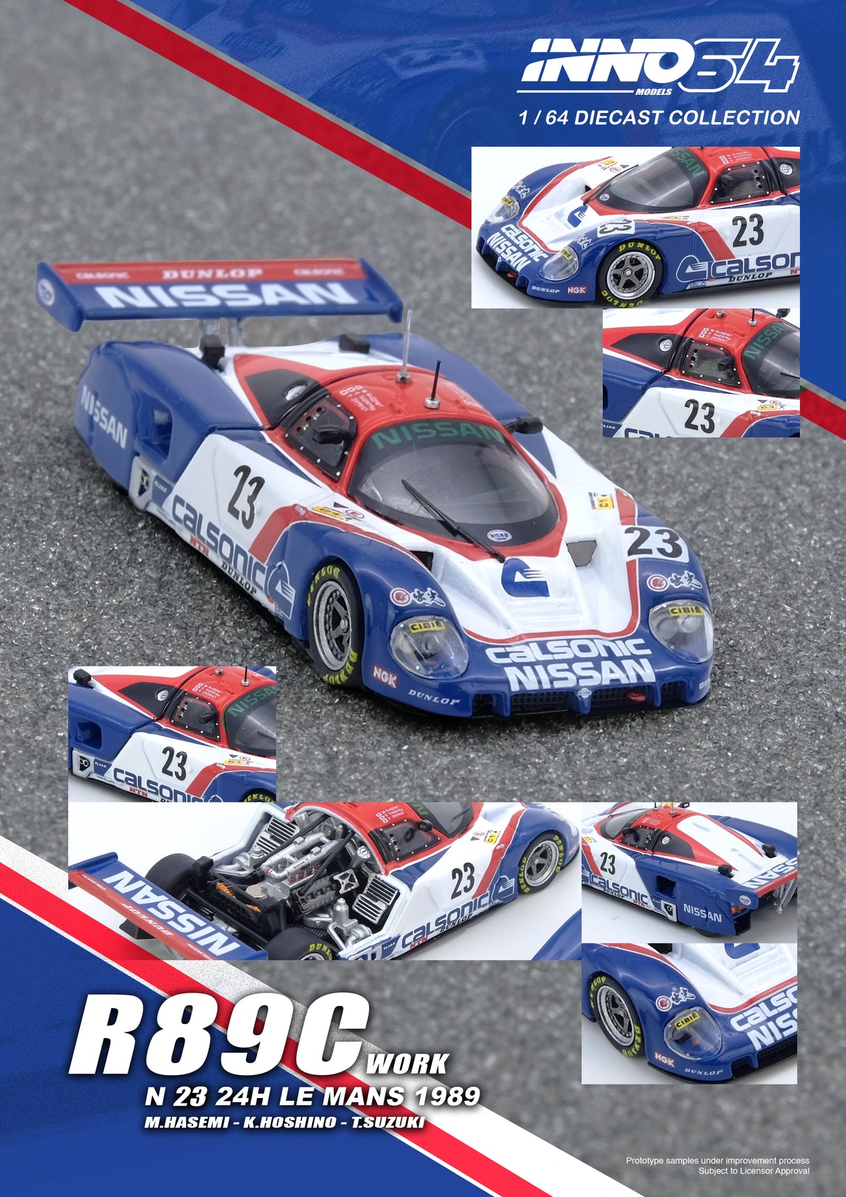 INNO64 1:64 Nissan R89C Le Mans 1989 No23 Masahiro Hasemi / Kazuyoshi Hoshino / Toshio Suzuki