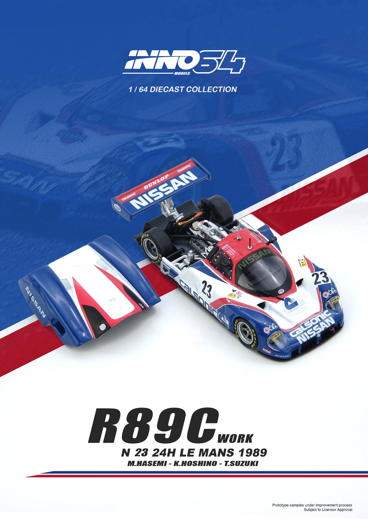 INNO64 1:64 Nissan R89C Le Mans 1989 No23 Masahiro Hasemi / Kazuyoshi Hoshino / Toshio Suzuki
