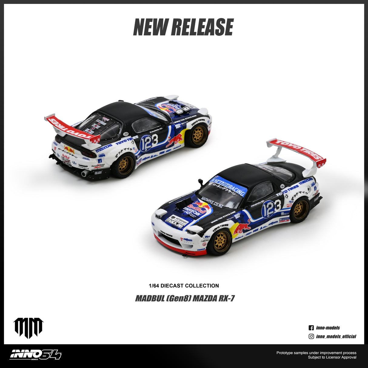 *PREORDER* INNO64 1:64 Mazda RX-7 (FD3S) MAD MIKE "MADBUL GEN8" Edition