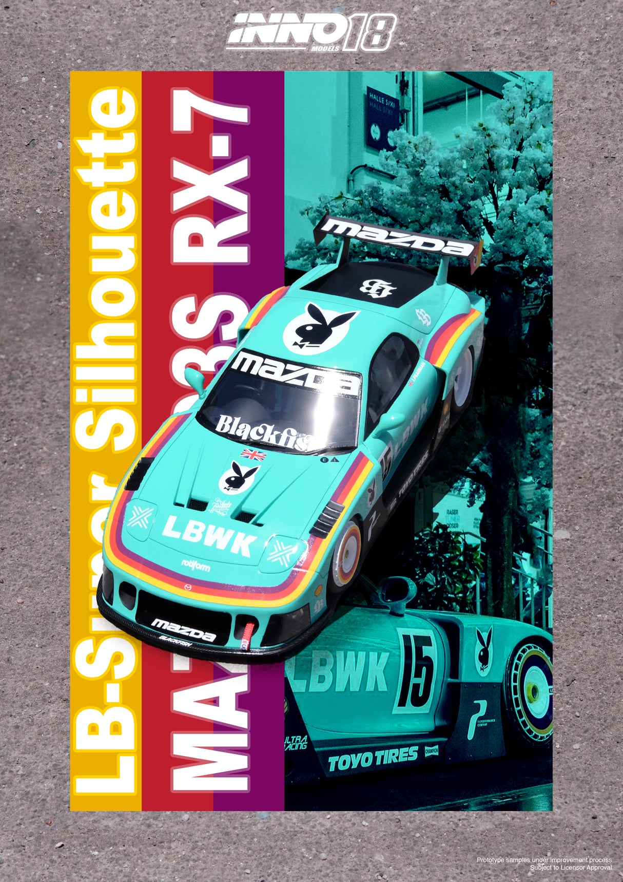 INNO Models 1/18 Mazda RX-7 (FD3S) Super Silhouette LBWK in Green