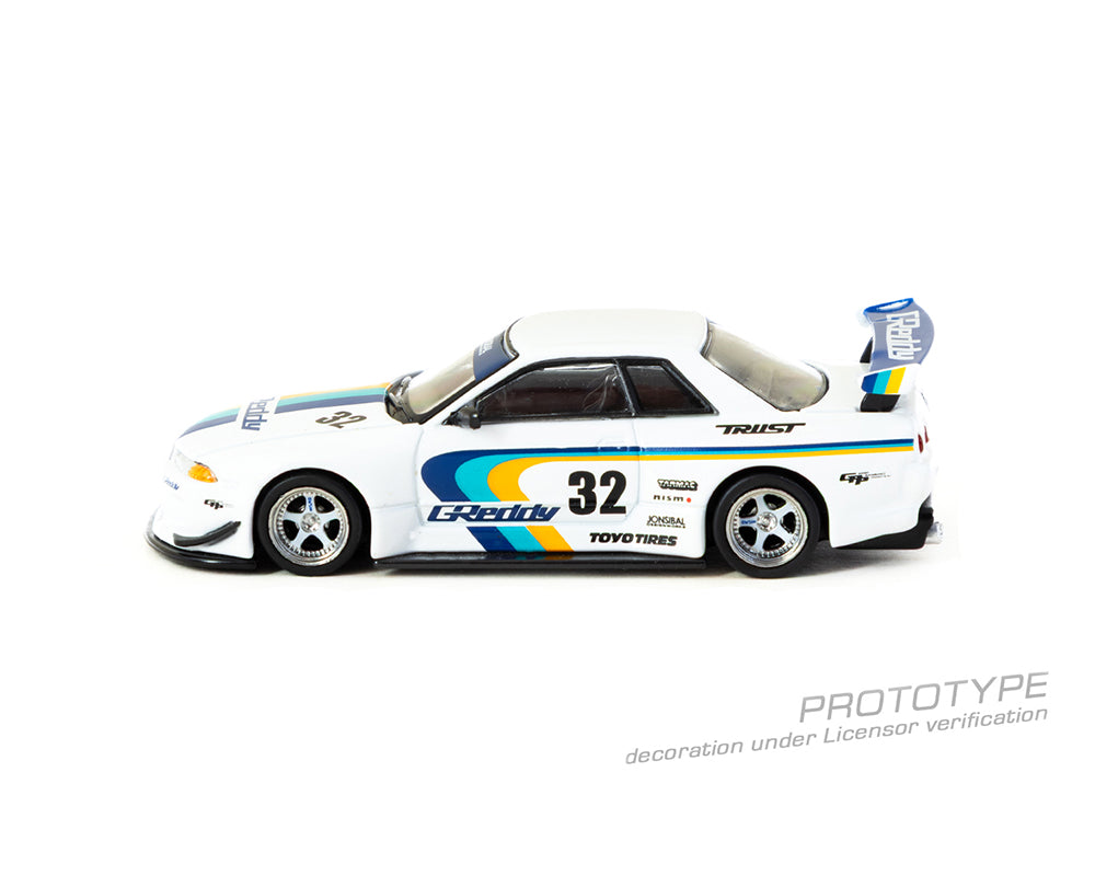 Tarmac Works 1:64 Nissan Skyline GT-R (R32) Widebody Jonsibal Designworks & Greddy Special Limited Edition in White