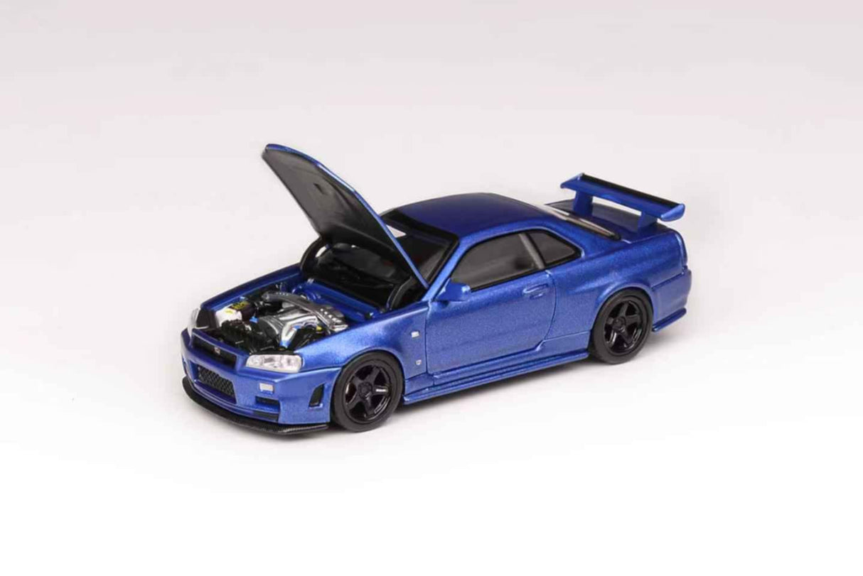 MotorHelix 1:64 Nissan Skyline (R34) GT-R Z-Tune in Bayside Blue