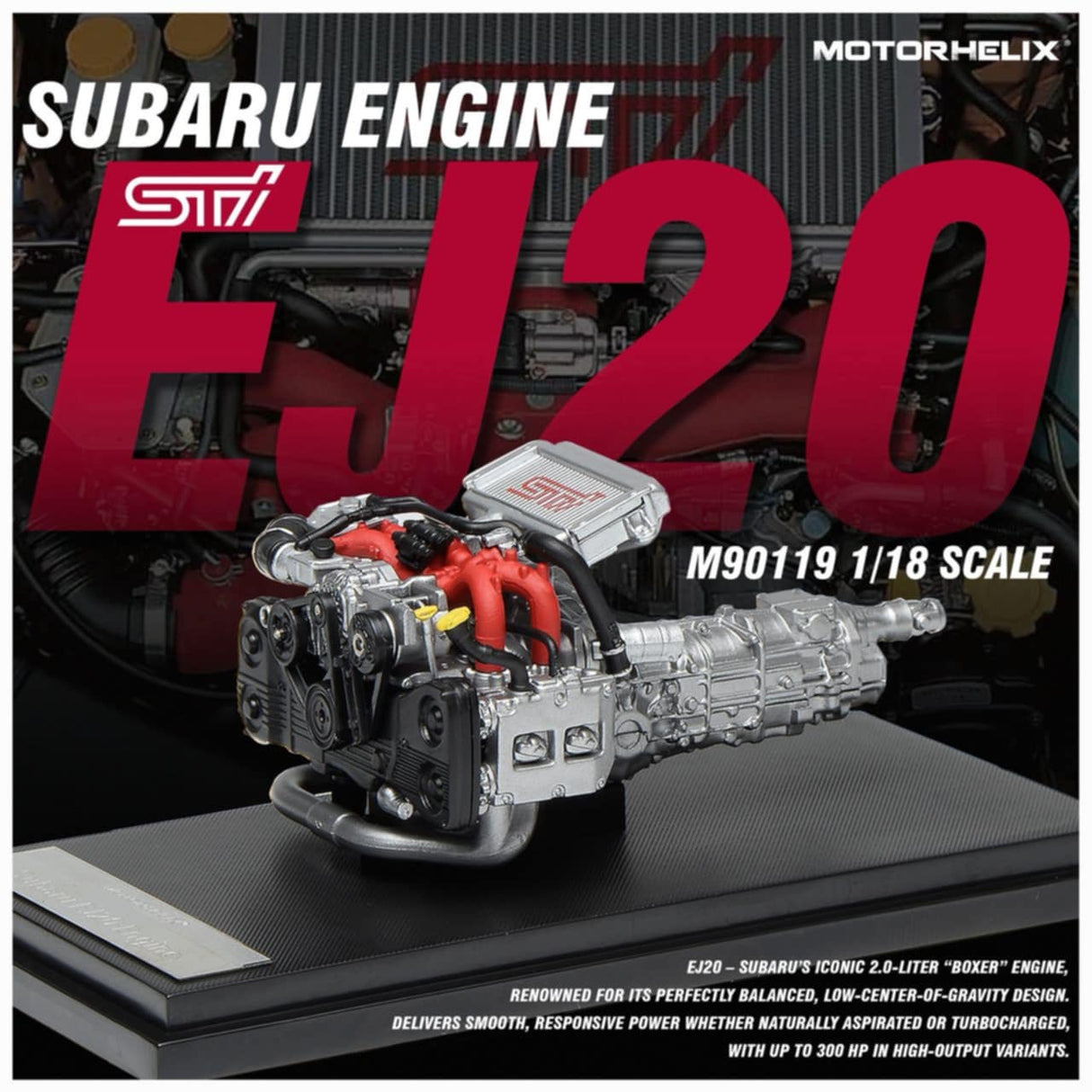 MotorHelix 1:18 Subaru STi EJ20 Engine Display