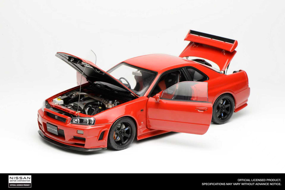 MotorHelix 1:18 Nissan Skyline GT-R (R34) Customized Version in Active Red