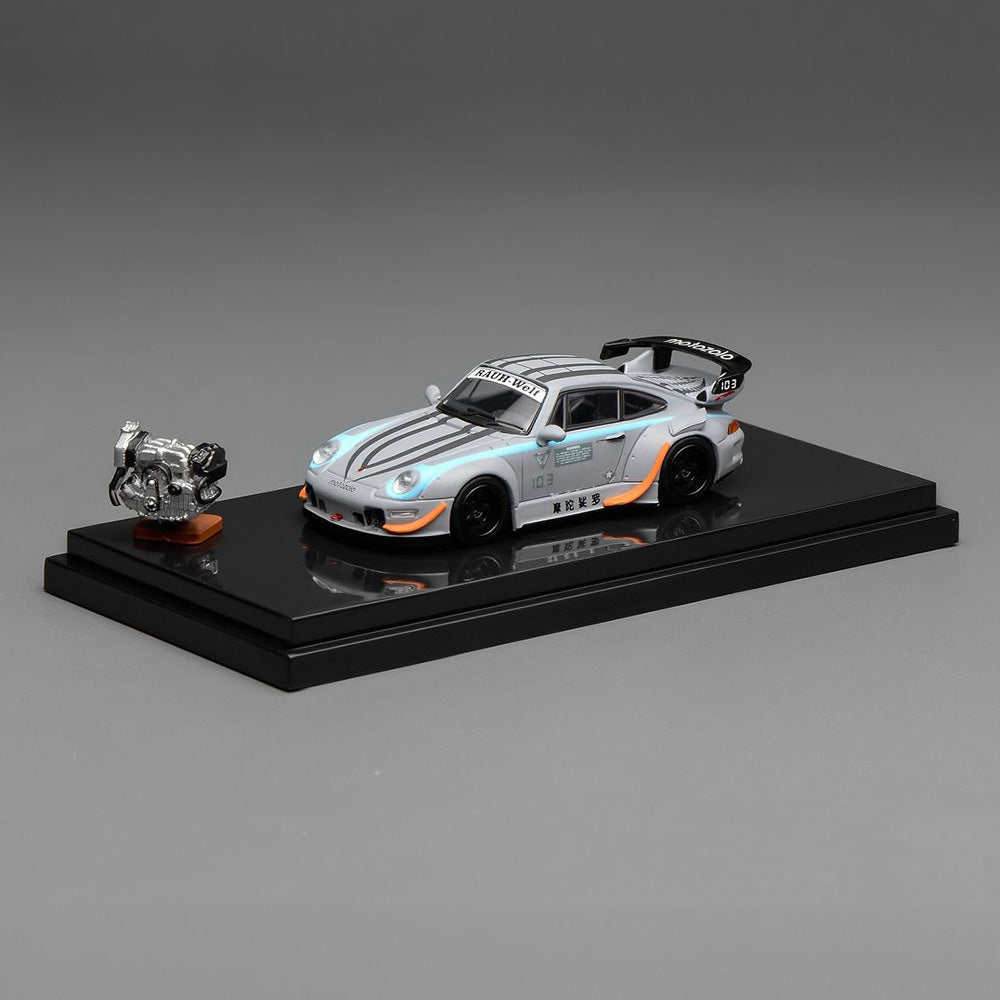 MotorHelix 1:64 RWB 993 MotoZolo Edition with Engine Display