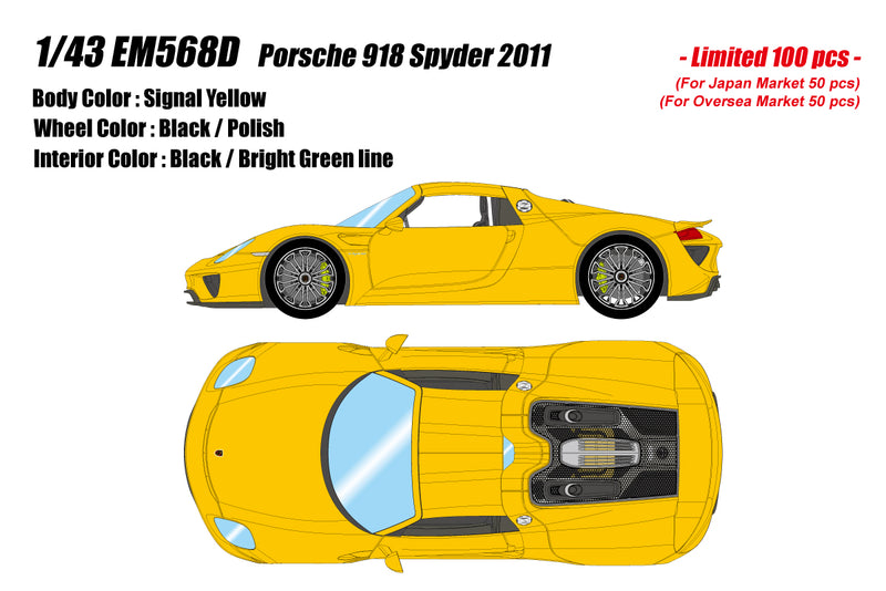 Make Up Co., Ltd / Eidolon 1:43 Porsche 918 Spyder 2011 in Signal Yellow