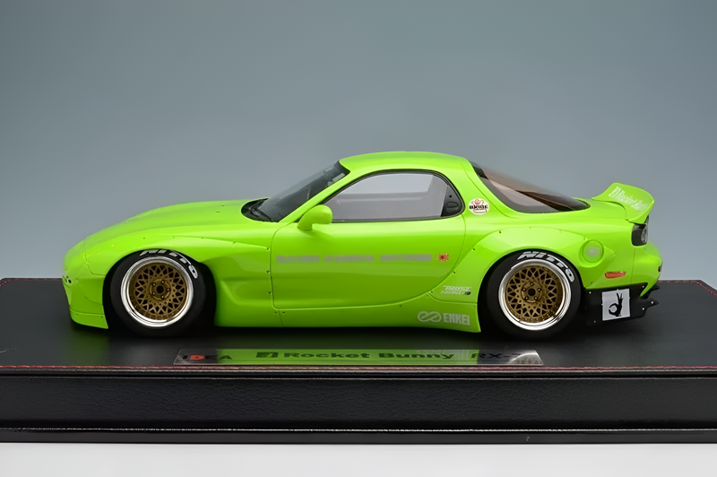 Make Up Co., Ltd / Eidolon 1:18 Mazda RX-7 (FD3S) Rocket Bunny in Lime Green