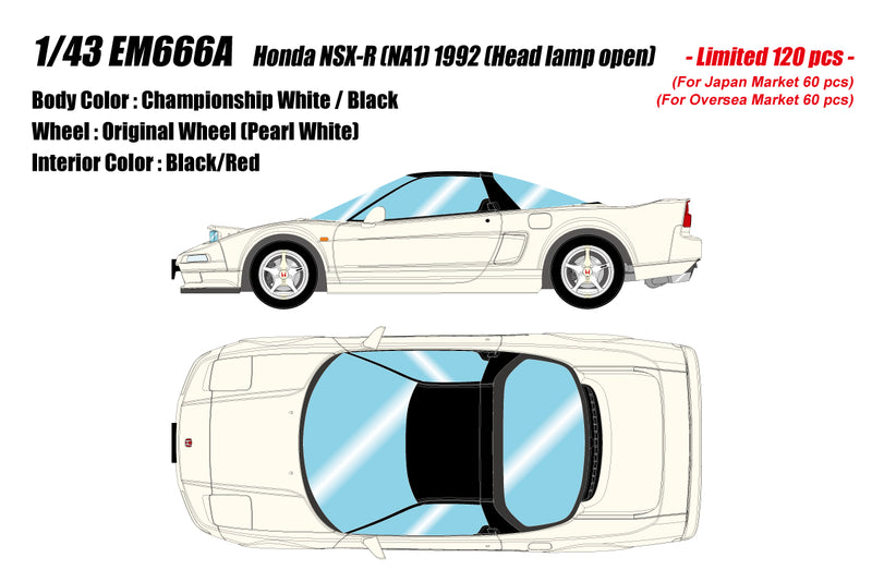 *PREORDER* Make Up Co., Ltd. / EIDOLON 1:43 Honda NSX-R (NA1) 1992 with Open Head Lamp