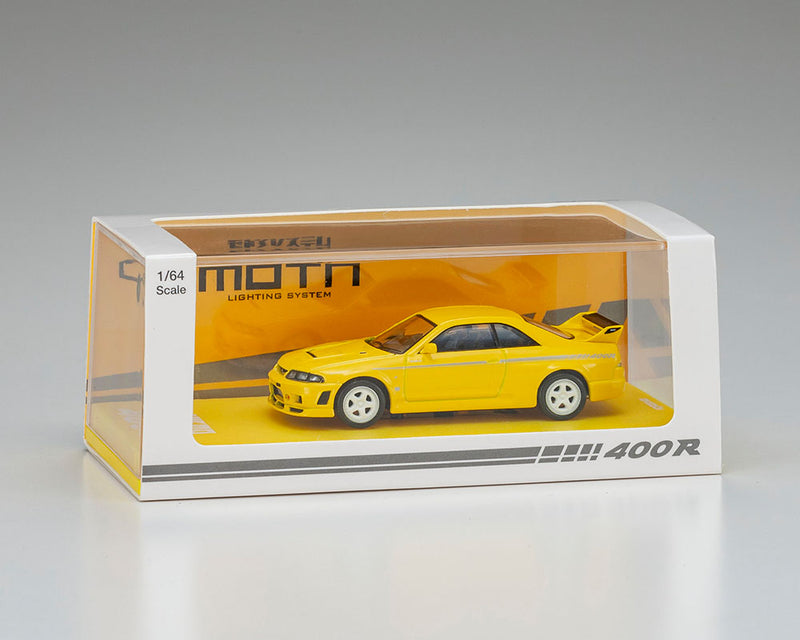 Kyosho 1:64 Nissan Nismo 400 R in Yellow (MOTN LED Base Compatible)