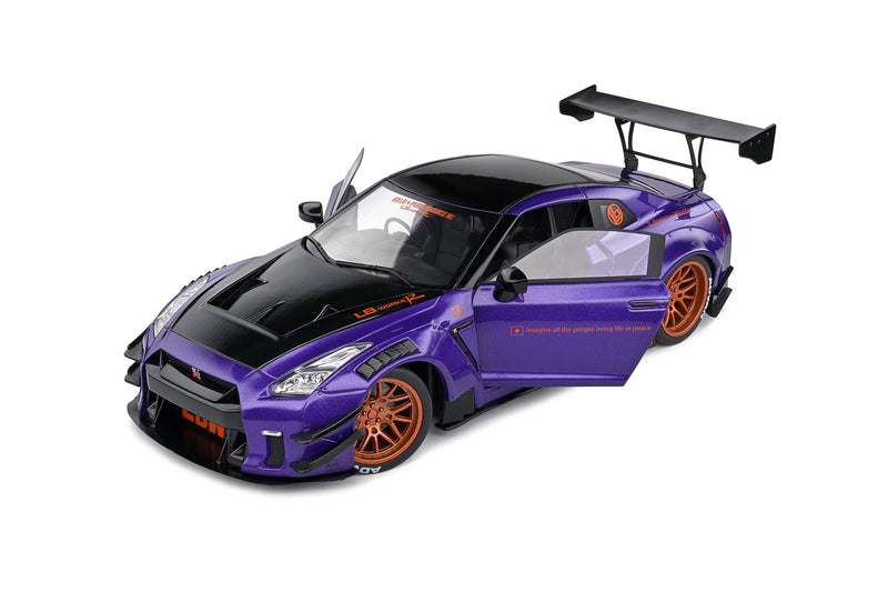 Solido 1:18 Nissan GT-R Liberty Walk 2.0 Edition 2022 "Purplezilla" in Purple