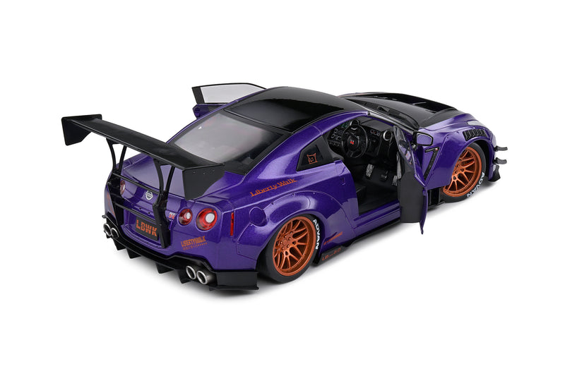 Solido 1:18 Nissan GT-R Liberty Walk 2.0 Edition 2022 "Purplezilla" in Purple