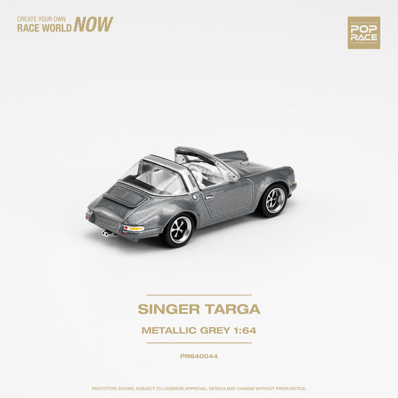 Pop Race 1/64 Porsche Singer Targa in Gray Metallic