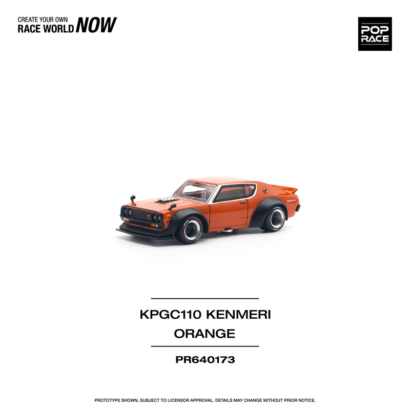 *PREORDER* Pop Race 1:64 Nissan Skyline GT-R V8 Drift (Kenmeri) in Orange