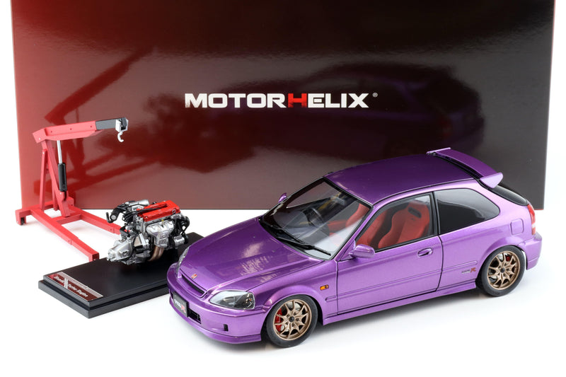 MotorHelix 1:18 Honda Civic Type-R Late Version (EK9) in Purple